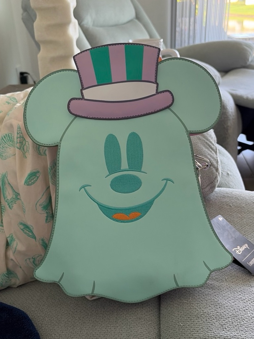 Disney Kids Mint Mickey Ghost Crossbody with Striped Top Hat